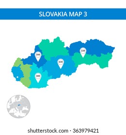 Slovakia map template 3