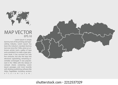 Slovakia map vector, Abstract design vector illustration Eps 10. High Detailed on white background.