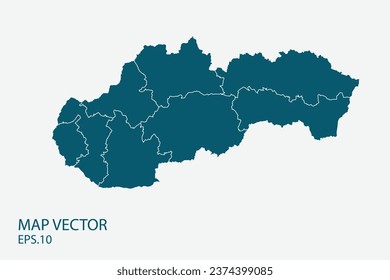 Slovakia map vector, Abstract design vector illustration Eps 10. High Detailed on white background.