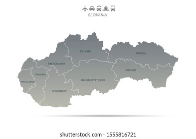 slovakia map. vector of europe countries map. simple design map background.