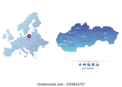 Slovakia Map Vector Europe Countries 260nw 1555816727 