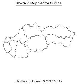 Slovakia Map Vector Outline Editable Country Silhouette