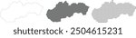 Slovakia map vector in outline, grey color, dotted style.