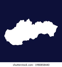 Slovakia map vector. white color on blue background.