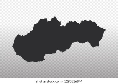 Slovakia Map - World Map International vector template isolated on transparent background - Vector illustration eps 10