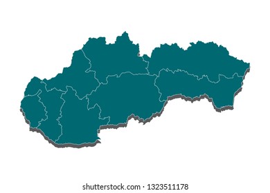 Slovakia map,border with purple,turquoise gradient. Vector illustration, High detailed blue vector map - Slovakia, Slovakia map filled with light blue gradient. High resolution. Mercator projection. -