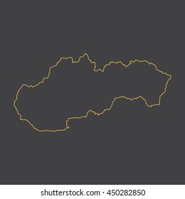 Slovakia map,outline,stroke,line style