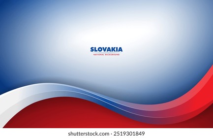 Slovakia national background design with Waving simple 3d shape on red background. Slovakia independence day campaign