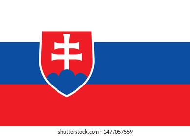 Slovakia national flag. The flag of Slovakia. Bratislava. Vector illustration