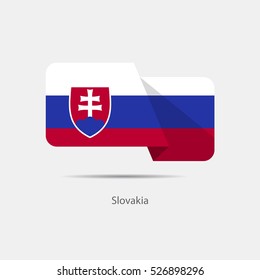 Slovakia national flag on a white background with shadow. vector illustration