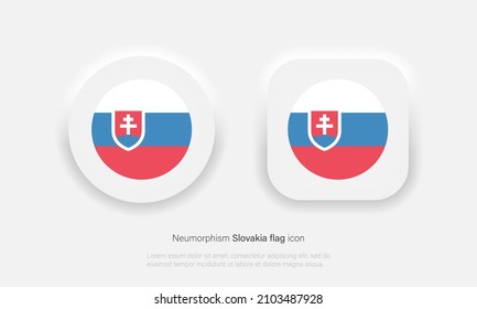 Iconos vectores de bandera nacional de Eslovaquia en diseño de neumorfismo de moda Vector EPS 10