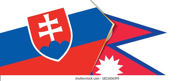 Banderas de Eslovaquia y Nepal, dos banderas vectoriales símbolo de relación o enfrentamiento.