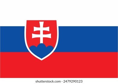 Slovakia official flag vector with standard size and proportion. National flag emblem with accurate size and colors.