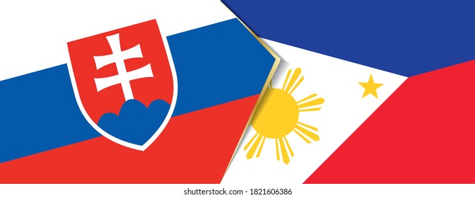 Slovakia and Philippines flags, two vector flags symbol of relationship or confrontation.