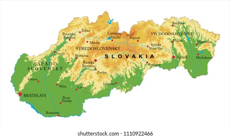 Slovakia physical map