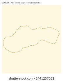 Slovakia plain country map. Low details. Outline style. Shape of Slovakia. Vector illustration.
