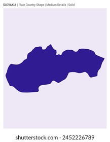 Slovakia plain country map. Medium Details. Solid style. Shape of Slovakia. Vector illustration.