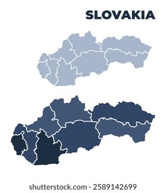 Slovakia political map with states border outline