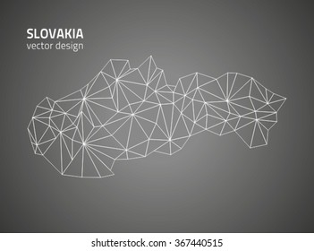 Slovakia polygonal outline map