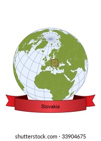 Slovakia, position on the globe