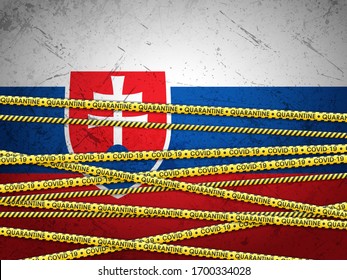 Slovakia in quarantine textured background. Vector illustration.