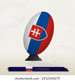 Slovakia Rugby Ball on Rugby Kicking Tees with Modern Design. Illustration perfect for sports, national pride, and rugby-related projects.