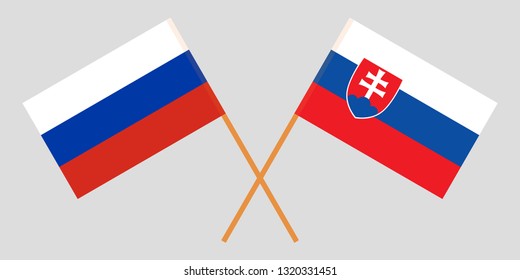 Slovakia and Russia. The Slovakian and Russian flags. Official colors. Correct proportion. Vector illustration