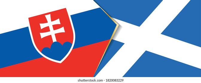 Slovakia and Scotland flags, two vector flags symbol of relationship or confrontation.