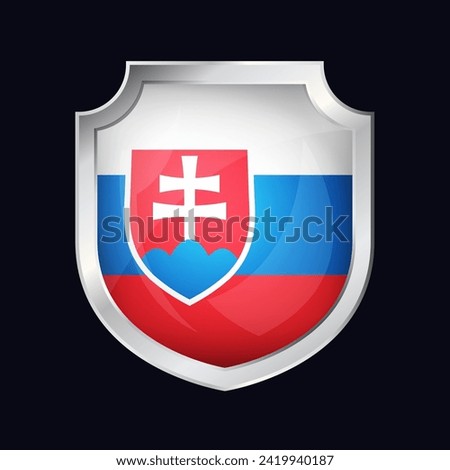 Slovakia Silver Shield Flag Icon