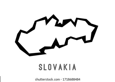 Slovakia simple vector map outline - country shape sharp polygonal geometric style vector.