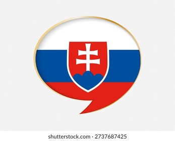 Slovakia in a Speech Bubble Design on Golden Frame. Dotted light gray background.