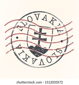 Slovakia Stamp Postal. Silhouette Seal. Passport Round Design. Vector Icon. Design Retro Travel. National Symbol.