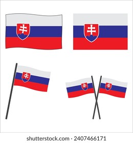 Slowakische Staatsflagge Symbol Vektorgrafik einfaches Design