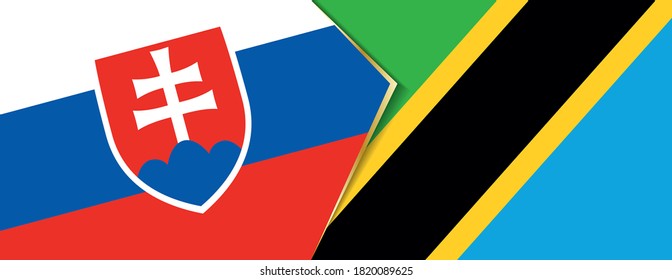 Slovakia and Tanzania flags, two vector flags symbol of relationship or confrontation.