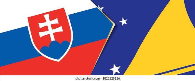 Slovakia and Tokelau flags, two vector flags symbol of relationship or confrontation.
