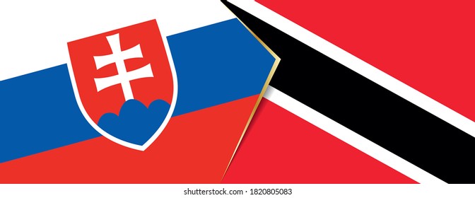 Die Slowakei und Trinidad und Tobago Flaggen, zwei Vektorflaggen Symbol für Beziehung oder Konfrontation.