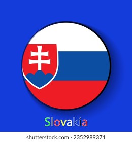 Slovakia vector flag. Football europe 2024 tournament championship. Round badges of the country in the actual championship colors.