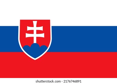 Slovakia vector hand drawn flag, Slovak koruna