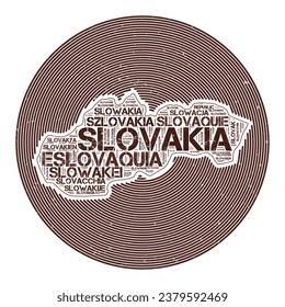 Slovakia Vector Image. Country round logo design. Slovakia poster in circular arcs and word cloud style. Attractive vector illustration.