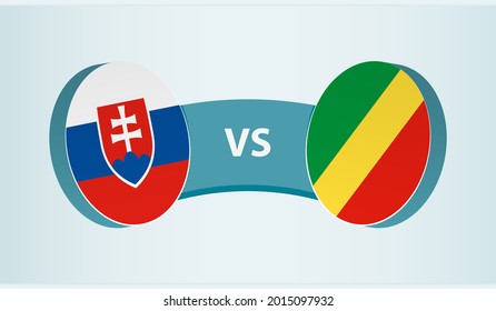 Slovakia versus Congo, team sports competition concept. Round flag of countries.