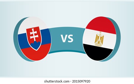 Slovakia versus Egypt, team sports competition concept. Round flag of countries.
