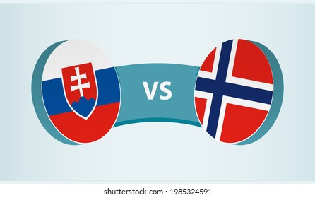 Eslovaquia versus Noruega, concepto de competencia deportiva de equipo. Bandera redonda de países.