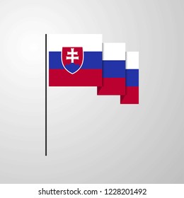 Slovakia waving Flag creative background