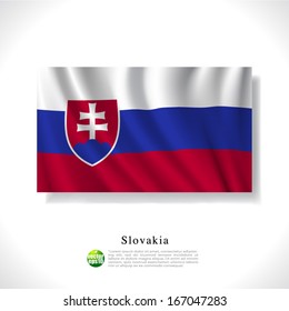 Slovakia waving flag isolated against white background, vector illustration 