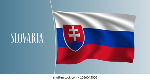 Slovakia waving flag vector illustration. Iconic design element  as a national Slovak symbol 