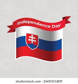 Slovakia Wavy Flag Independence Day Banner Background