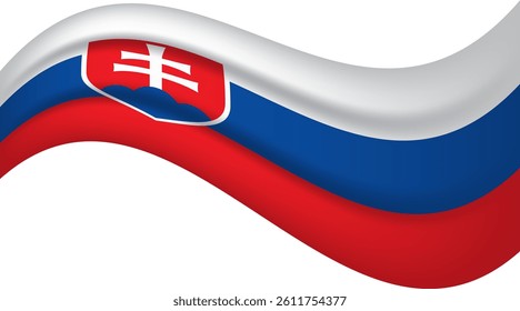 Slovakia wavy flag, waving flag vector illustration