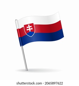 Slovakian flag map pointer layout. Vector illustration.