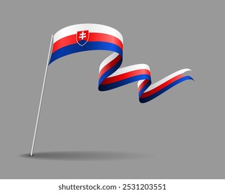 Diseño de fondo ondulado de bandera eslovaca. Ilustración vectorial.