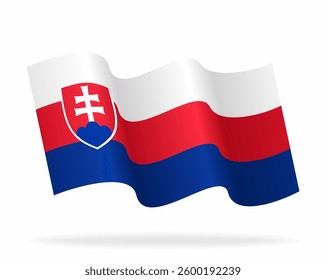 Slovakian flag wavy background layout. Vector illustration.